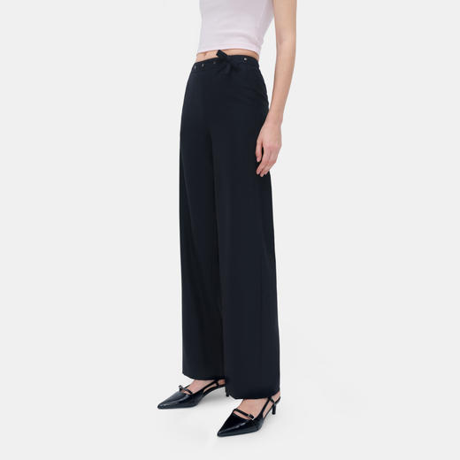 HERLIAN 2026年春季新品可拆卸蝴蝶结女士垂感显瘦百搭黑色西装裤 商品图1