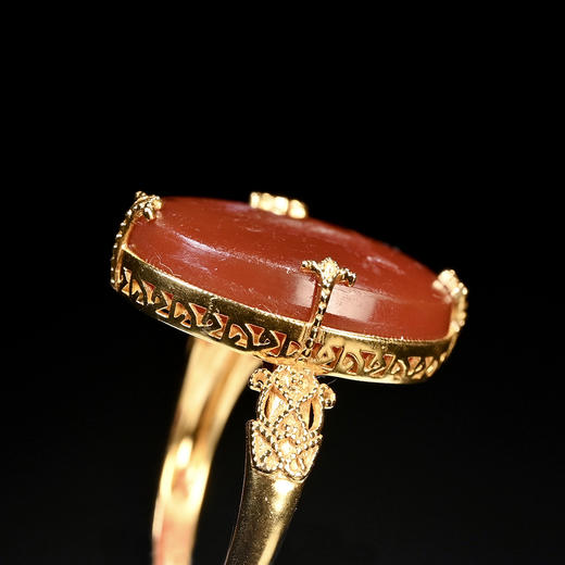 古罗马红玉髓“赤马”印章珠戒指 商品图4