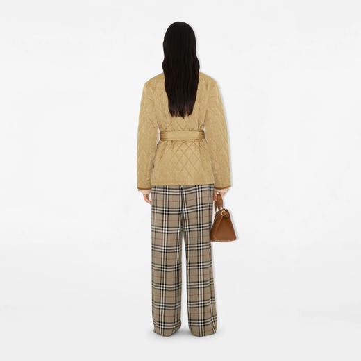 BURBERRY 巴宝莉 女士马术骑士设计标签绗缝尼龙夹克棉服 卡其色 8110376 B8626 商品图6