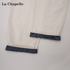 天猫同步【日系休闲风】拉夏贝尔/La Chapelle设计感松紧高腰时髦撞色卷边小个子显瘦裤子 商品缩略图2