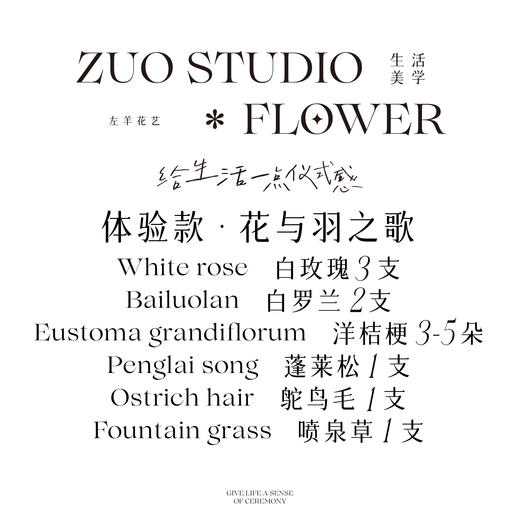 体验款【花与羽之歌】白玫瑰5支/白罗兰2支/洋桔梗3-5朵/蓬莱松1支/鸵鸟毛1支/喷泉草1支/氛围感鲜花/仪式感鲜花 商品图3