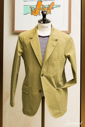 ORBIUM军绿色细纹纯棉工装夹克