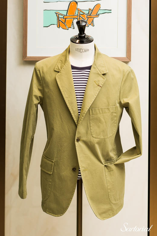 ORBIUM军绿色细纹纯棉工装夹克 商品图0