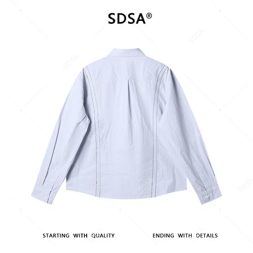 31228SDSA男士秋冬新款痞帅男装韩版简约明线翻领长袖衬衫百搭宽松衬衣 商品图5