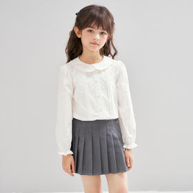 笛莎Deesha 2026春季女童时尚气质翻领长袖衬衫
