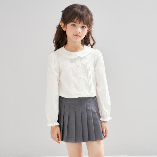 笛莎Deesha 2026春季女童时尚气质翻领长袖衬衫 商品图0