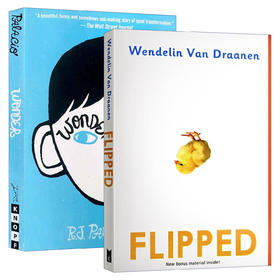 英文原版青春励志小说2本 Flipped怦然心动 Wonder奇迹男孩 英文版 同名电影原著 青少年文学读物书籍搭word power made me before