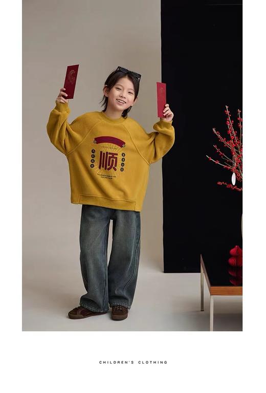 F010731新年万事好运财气满满男女儿童款摇粒绒卫衣 商品图9