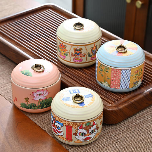 【新年限定❗️吉祥如意茶叶罐】马年纳福，带ta回家，添福添喜，好运连连！创意个性醒狮子陶瓷茶叶分装盒家用密封储存罐子装散茶容器 商品图4