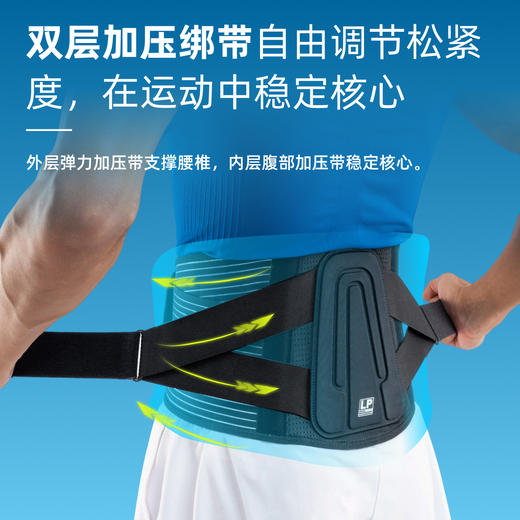 LP1517CK护腰带男健身运动训练专业篮球束腰支撑跑步深蹲收腹带 商品图3