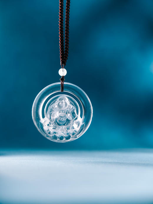 迷罗元和堂 白水晶弥勒吊坠 高净体 直径约4.3cm【器悟雅玩】 商品图0