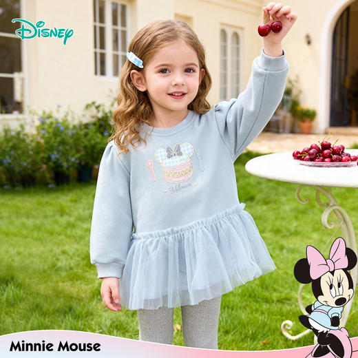 迪士尼（Disney）童装女童套头卫衣浪漫甜美公主时尚假两件2026春季新款上衣ZD1FS047 商品图4