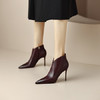 【预售5天】里外纯皮尖头超高跟鞋靴子细跟短靴裸靴性感&M12-1 商品缩略图2