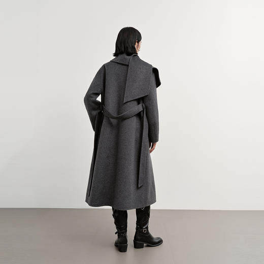 NEELLY纳俪商场同款冬季新款时尚宽松围巾毛呢大衣女宽领羊毛外套N25113N01150 商品图1