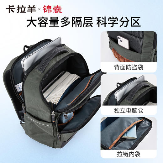 【气囊减震顶配】卡拉羊X锦囊骑士系列气囊减震电脑背包双肩包商务出差CN5215 商品图4