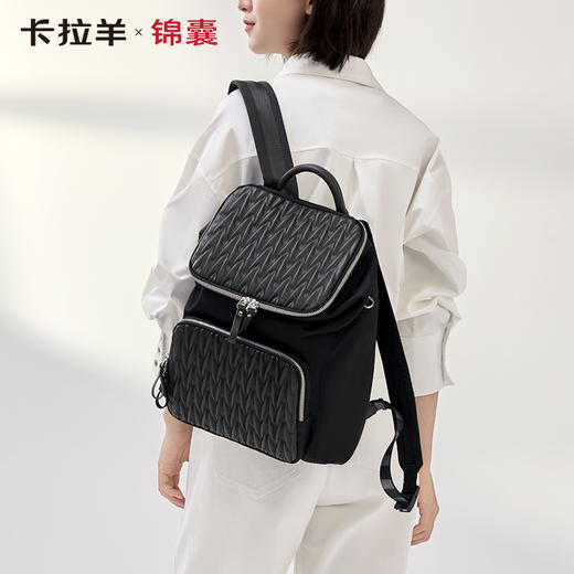 【通勤旅行防盗】卡拉羊X锦囊洛可可云朵防盗女士电脑双肩包CN5509/L 商品图2