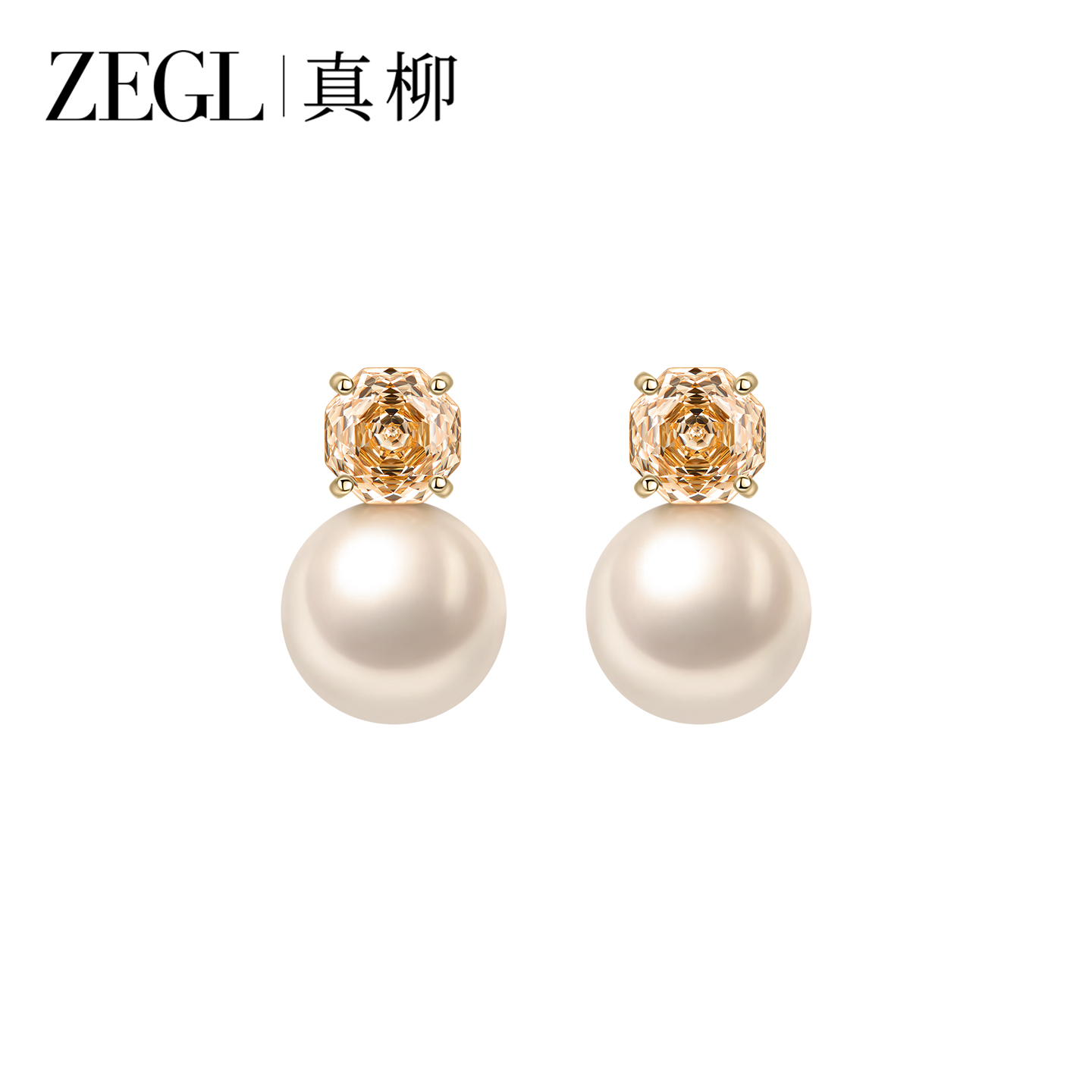 ZEGL人造珍珠耳钉S925银针复古轻奢气质耳环女精致玫瑰高级感耳饰