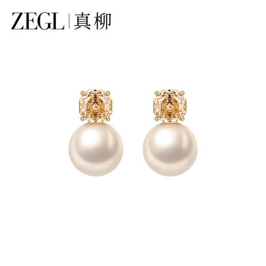 ZEGL人造珍珠耳钉S925银针复古轻奢气质耳环女精致玫瑰高级感耳饰 商品图0
