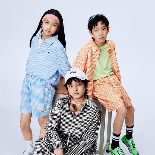 PUMA彪马童装2026春季新款儿童长袖衬衫泡泡纱甜美时髦 商品图1