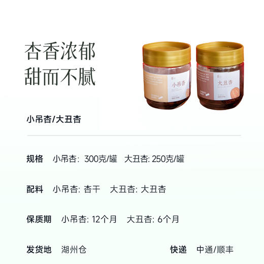 食养节【可以和西梅干/椰枣/乌梅拼单 2罐减5元 3罐减10元】【新疆 小吊杏和大丑杏】自然树上吊干 小吊杏更接近鲜果的味道，大丑杏果肉更多更厚实，吃起来满足感.湖州仓 商品图3