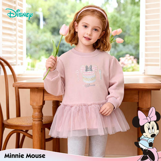 迪士尼（Disney）童装女童套头卫衣浪漫甜美公主时尚假两件2026春季新款上衣ZD1FS047 商品图1