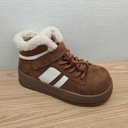 豪行25422515M厚底雪地靴女冬季加绒保暖毛毛短靴增高棉鞋 商品图0