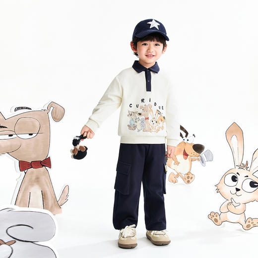 【实体店同款】男童翻领针织卫衣春季新款安奈儿童装XB611064 商品图3