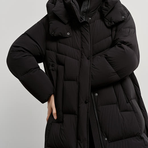 NEELLY纳俪商场同款冬新款时尚保暖长款羽绒服女90白鸭绒舒适外套N25112L01131 商品图2