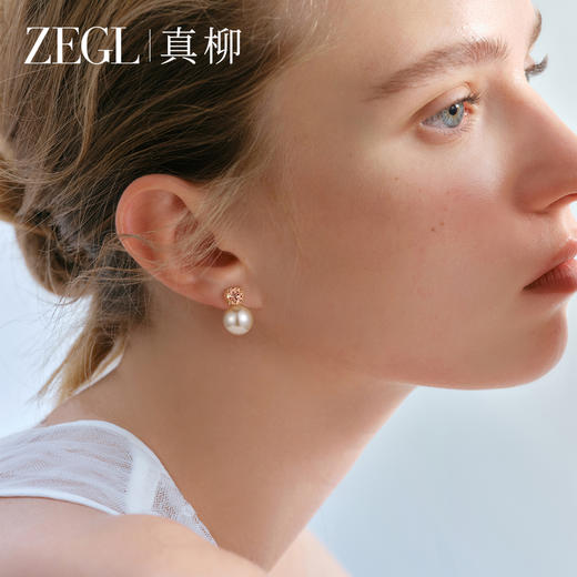 ZEGL人造珍珠耳钉S925银针复古轻奢气质耳环女精致玫瑰高级感耳饰 商品图1