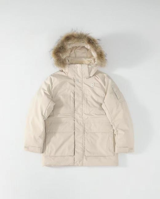 F010704貉子大毛领刺绣多口袋夹克式连帽羽绒服男女同款 商品图0