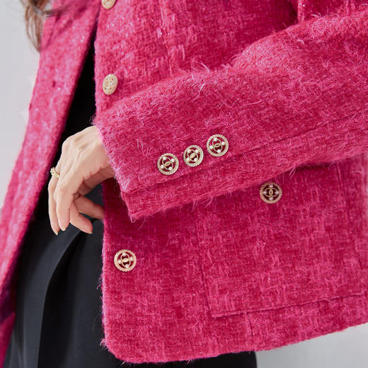 「高货sh」全新升级【铂金会员422/天猫569/差价147】(14115)洛诗琳气质小香风外套2026春季新款小圆领羊毛编织短外套 商品图1