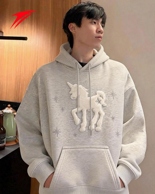 金莱克马年连帽卫衣男女款春季简约百搭宽松打底衫情侣外套卫衣JLK6211 商品图9