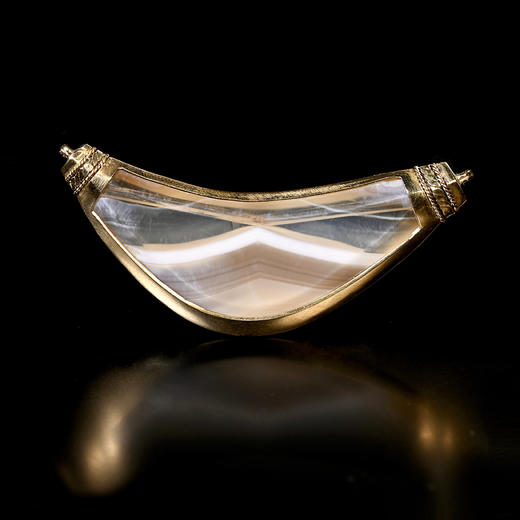 西亚高古奶霜缠丝牛角珠项坠 商品图0