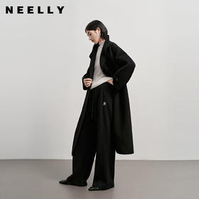 NEELLY纳俪商场同款冬季新款时尚廓形长款双面呢女羊毛舒适大衣N25112N01129