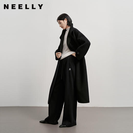 NEELLY纳俪商场同款冬季新款时尚廓形长款双面呢女羊毛舒适大衣N25112N01129 商品图0