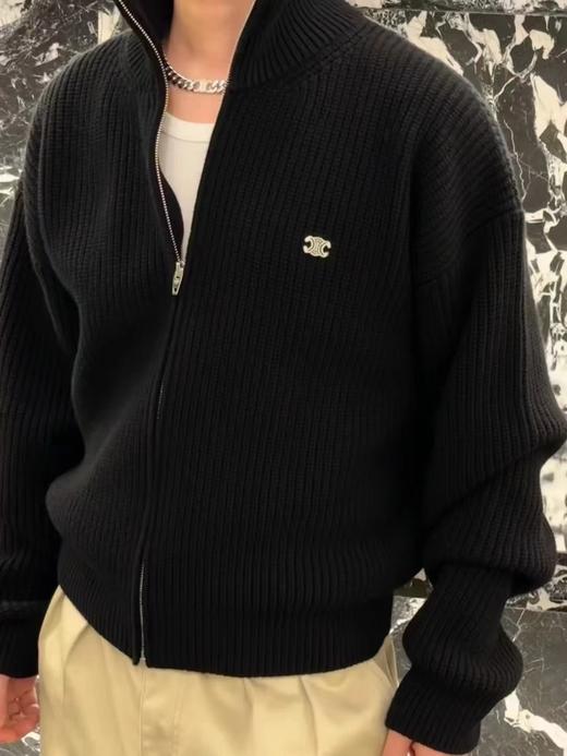 F010717秋冬氛围感拉满！精典立领拉链针织毛衣外套男女同款 商品图1