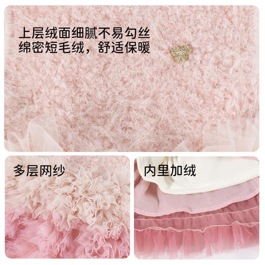 迪士尼（Disney）女童长袖连衣裙梦幻甜心公主柔软亲肤保暖加绒新年拜年服26年新款ZD1FQ006 商品图8