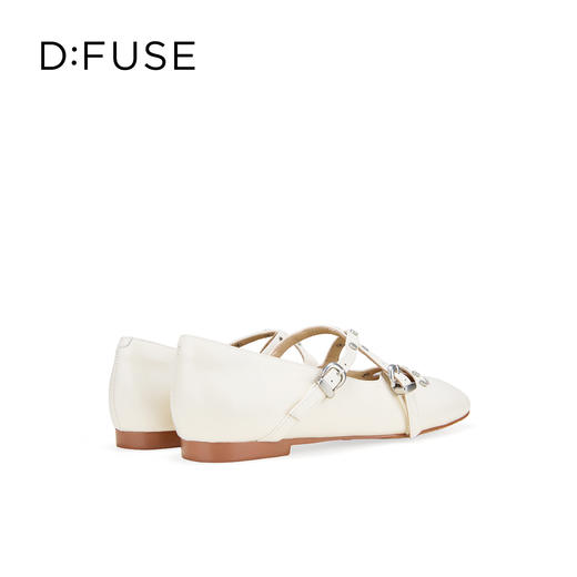 Dfuse迪芙斯2026春季新款尖头双条带铆钉甜酷朋克亮面漆皮单鞋平跟鞋DFE1111048 商品图13