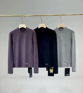 F010713女士半高领微双面短绒拉绒长袖打底T恤