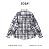 31017SDSA秋冬新款痞帅男装韩版磨破撞色格纹格子翻领长袖衬衫百搭时尚 商品缩略图5