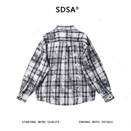 31017SDSA秋冬新款痞帅男装韩版磨破撞色格纹格子翻领长袖衬衫百搭时尚 商品图5