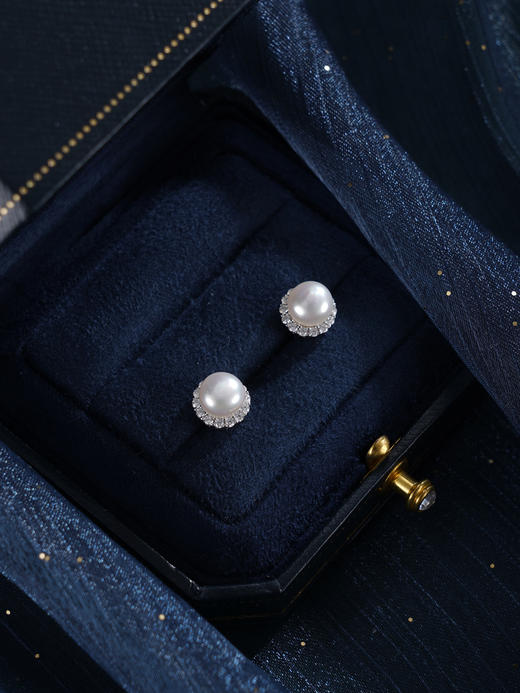 子佩集【花香梦萦】银S925珍珠惜王妃耳钉【SPE0410013】7mm珠太阳花2601 商品图7