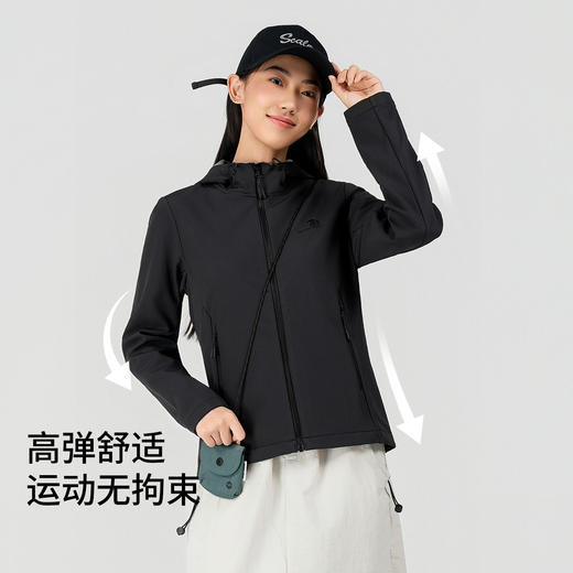 +【乐粉专属】SCALER思凯乐户外软壳衣男夹克华夫格加绒保暖冲锋内胆女防风外套 F2912517 商品图1