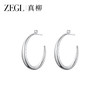 ZEGL法式素圈耳环方圆脸C形气质耳钉女简约大气百搭爆款耳圈耳饰 商品缩略图2