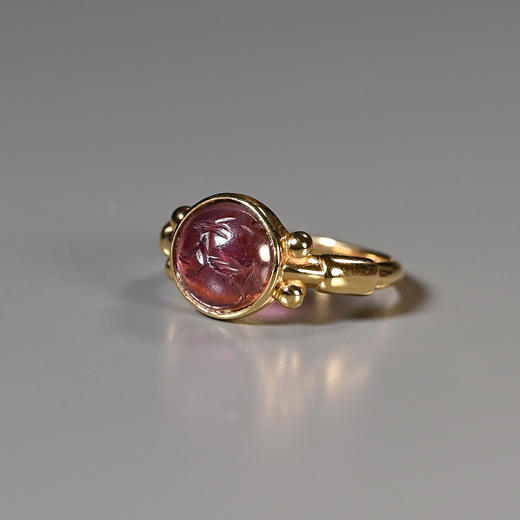 萨珊波斯石榴石动物纹印章珠戒指 商品图1