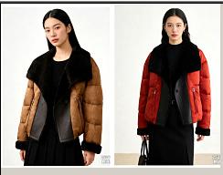 543606短款拼羊皮鹅绒服 商品图3