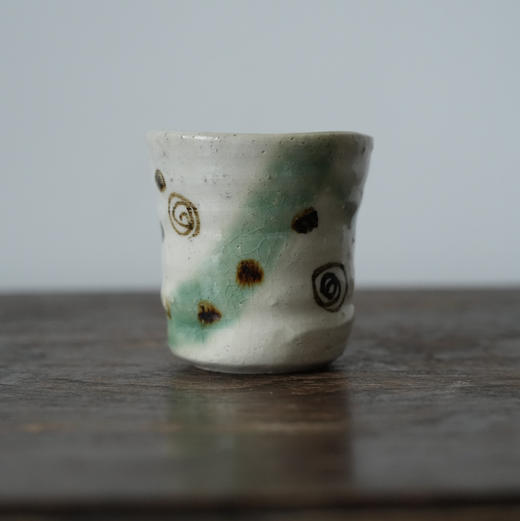 日本手作粉引手绘茶杯 带签章 X1469 商品图4