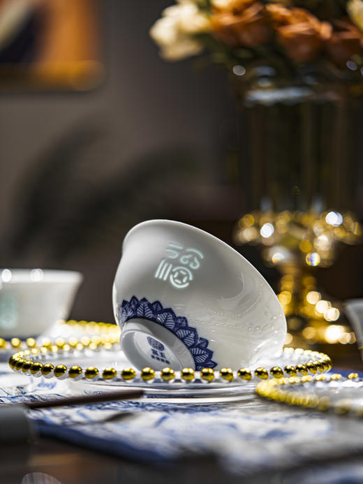 富玉陶瓷景德镇釉下彩百财饭碗家用高颜值玲珑乔迁之喜入宅搬家礼物餐具 商品图3