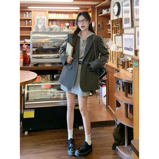 <曾小咸推荐>现货秒杀 ！微信超特价！韩系连帽卫衣连衣裙 日常219.99 立减120 秒杀99.99！！灰色西装外套 秒杀149.99！！ 商品图4