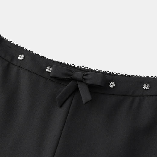 HERLIAN 2026年春季新品可拆卸蝴蝶结女士垂感显瘦百搭黑色西装裤 商品图3